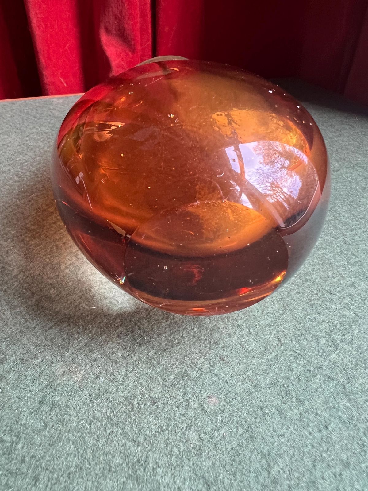 Vintage Sommerso Amber And Clear Glass Murano Style Fishtail Vase. photo Home Decor