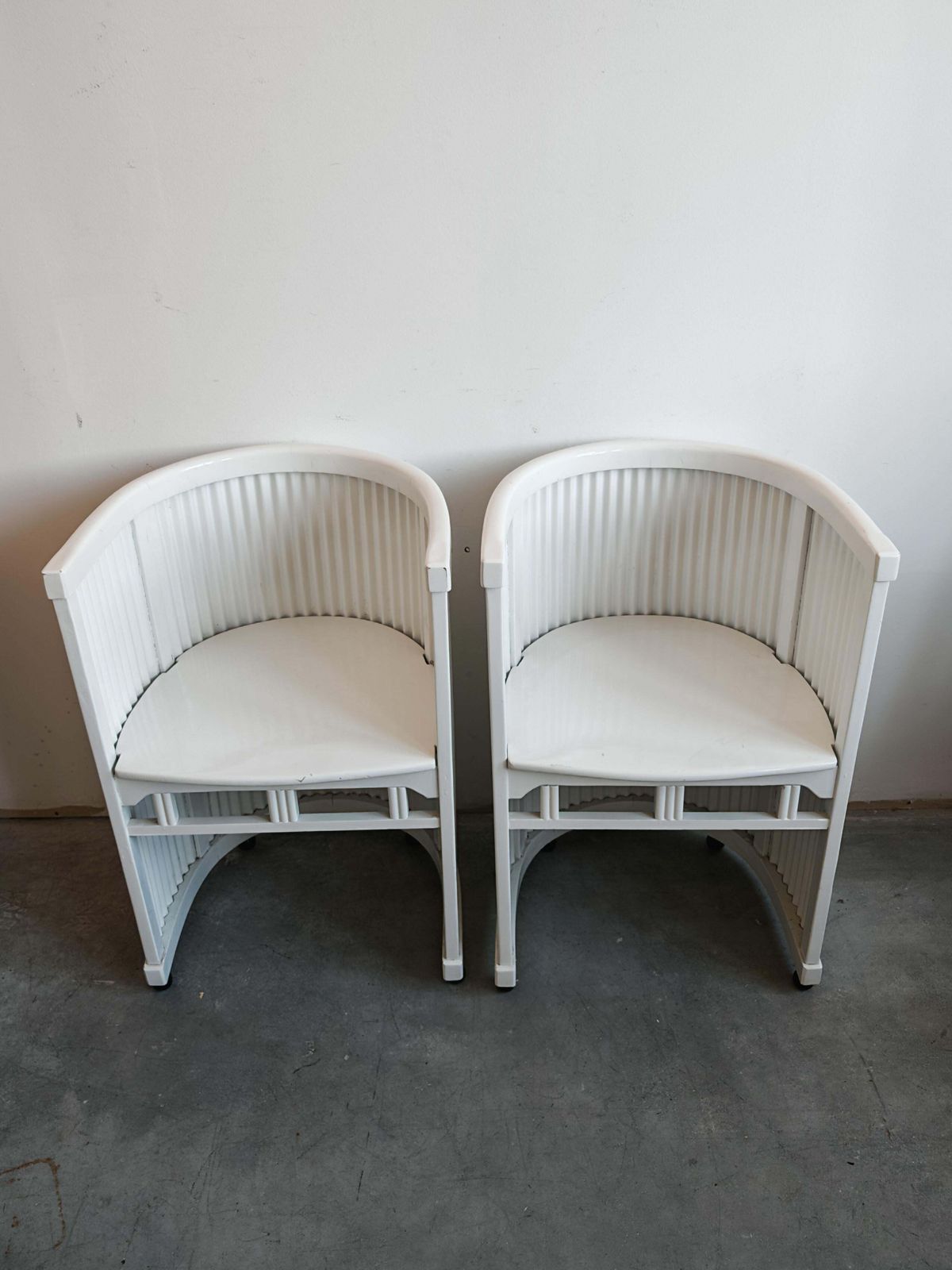 Pair Of Antique Side Horseshoe Shaped Chairs, Attr. To Hans Gunther Reinstein photo furniture