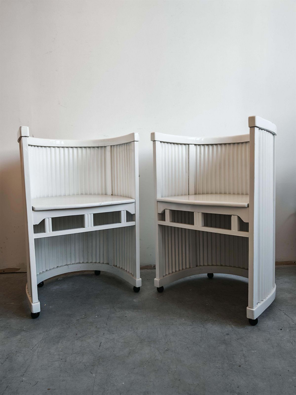 Pair Of Antique Side Horseshoe Shaped Chairs, Attr. To Hans Gunther Reinstein photo Furniture