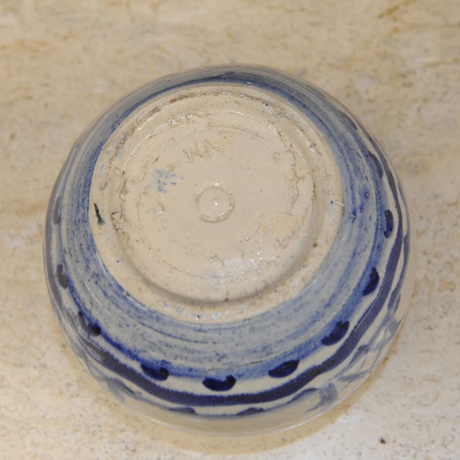 Blue And White Oriental Style Pottery Vase Marked Wa photo Home Decor