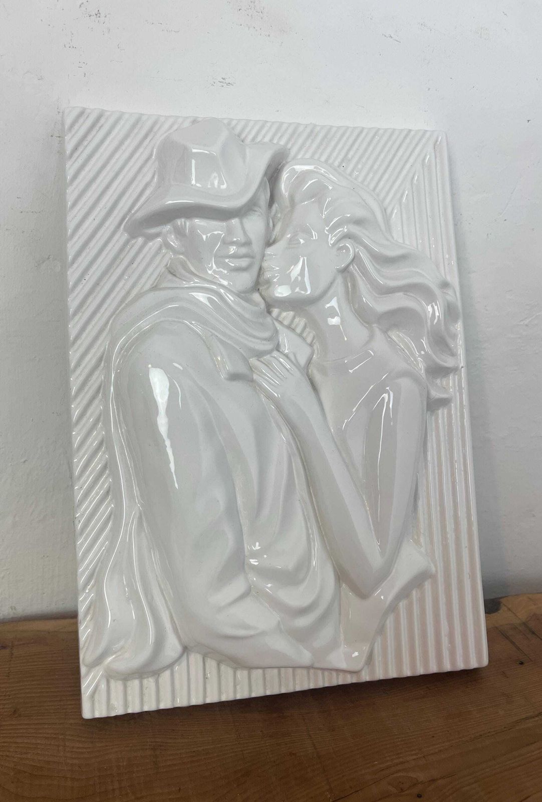 photo for sale Retro Ceramic Wall Plaque, Pop Art Design, Swedish Artist, Ewa Jarenskog, For Jie Gantoft