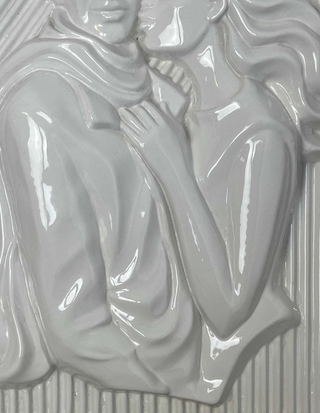 photo vintage Retro Ceramic Wall Plaque, Pop Art Design, Swedish Artist, Ewa Jarenskog, For Jie Gantoft