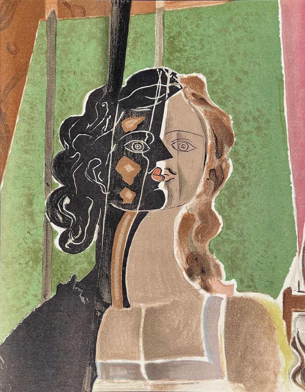 Georges Braque 1939 Lithograph On Vellum Figure Printed At Mourlot