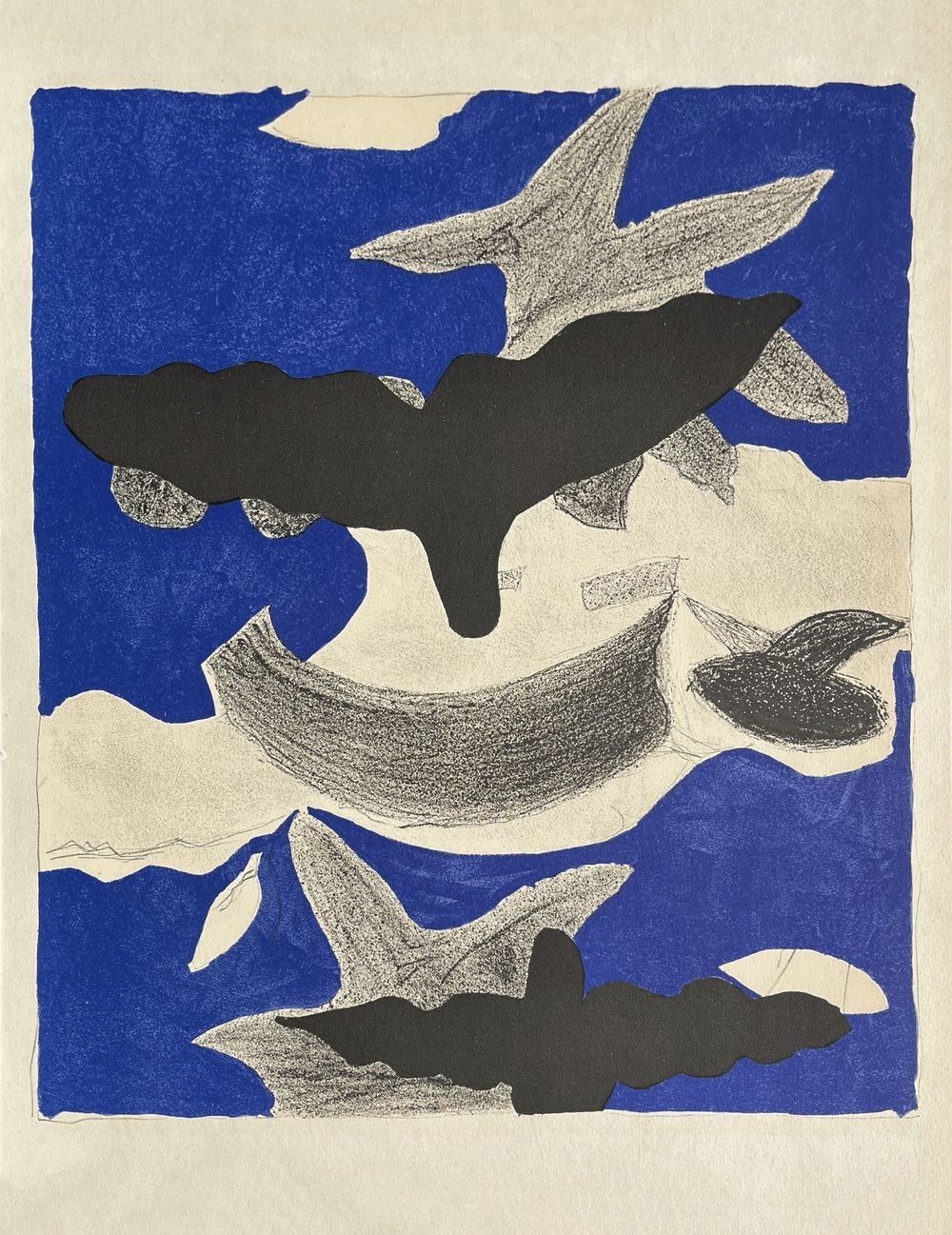 Georges Braque Original Lithograph 1955 Deux Oiseaux Two Birds Mourlot