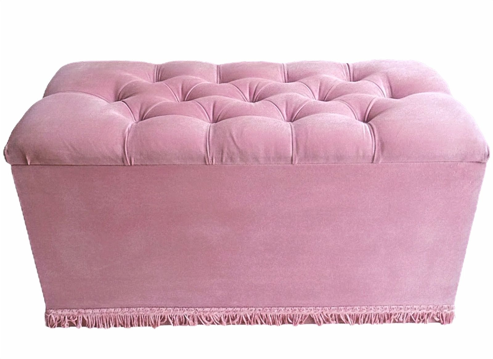 Upholstered In Sumptuously Soft Pink Velour (Velvet) Fabric, It Features A Desirable Chesterfield Style (Deep Button) Tufted Top That Offers A Plush, photo 495.0