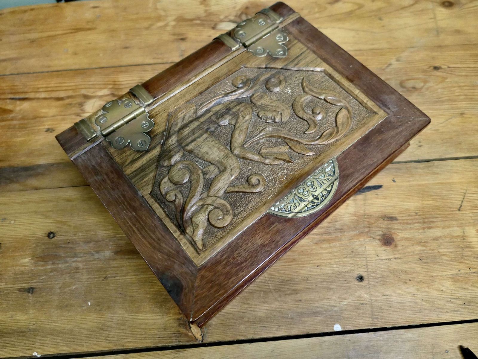 A Rare Art Nouveau Carved Secret Safe Book photo 480.0