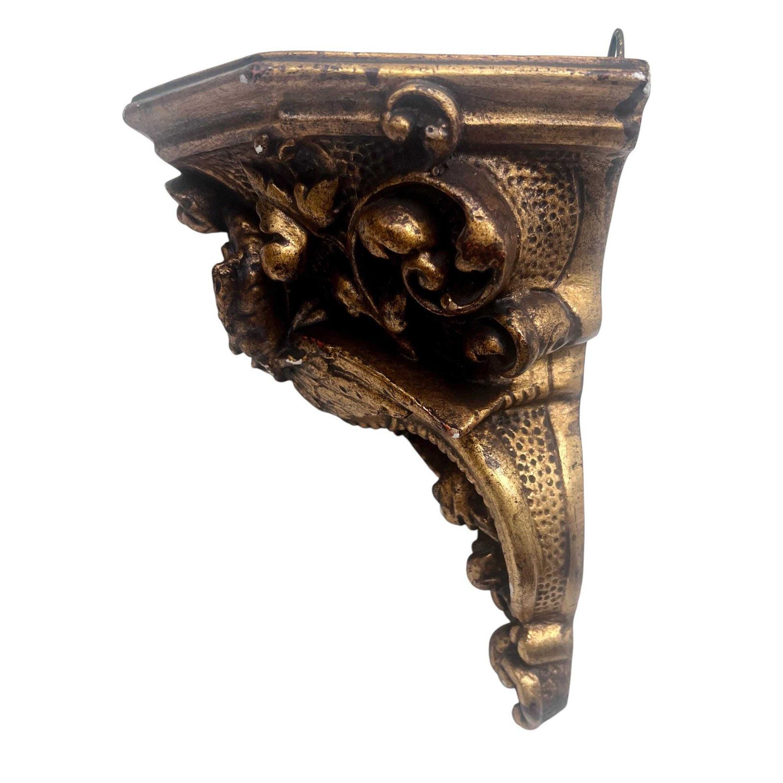 Antique Gilt Plaster Dragon Plinth Bracket Mythical Beast Floral Decoration Home Decor Country House Decor photo vinterior