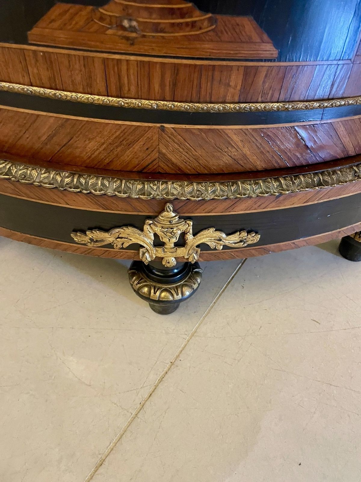 Antique French Louis XVI Style Marquetry Corner Cabinet With Marble Top photo buy