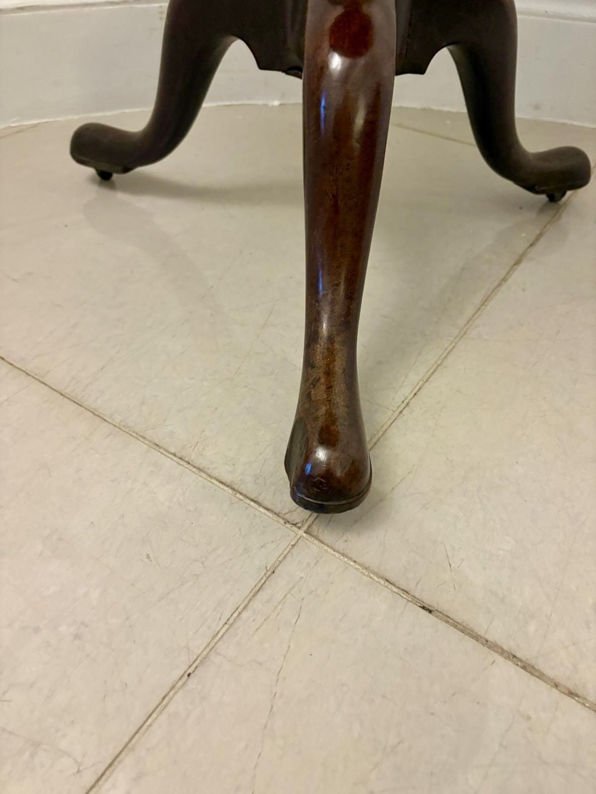 Antique 18th Century Quality Chippendale Mahogany Tilt Top Tripod Table photo vintage