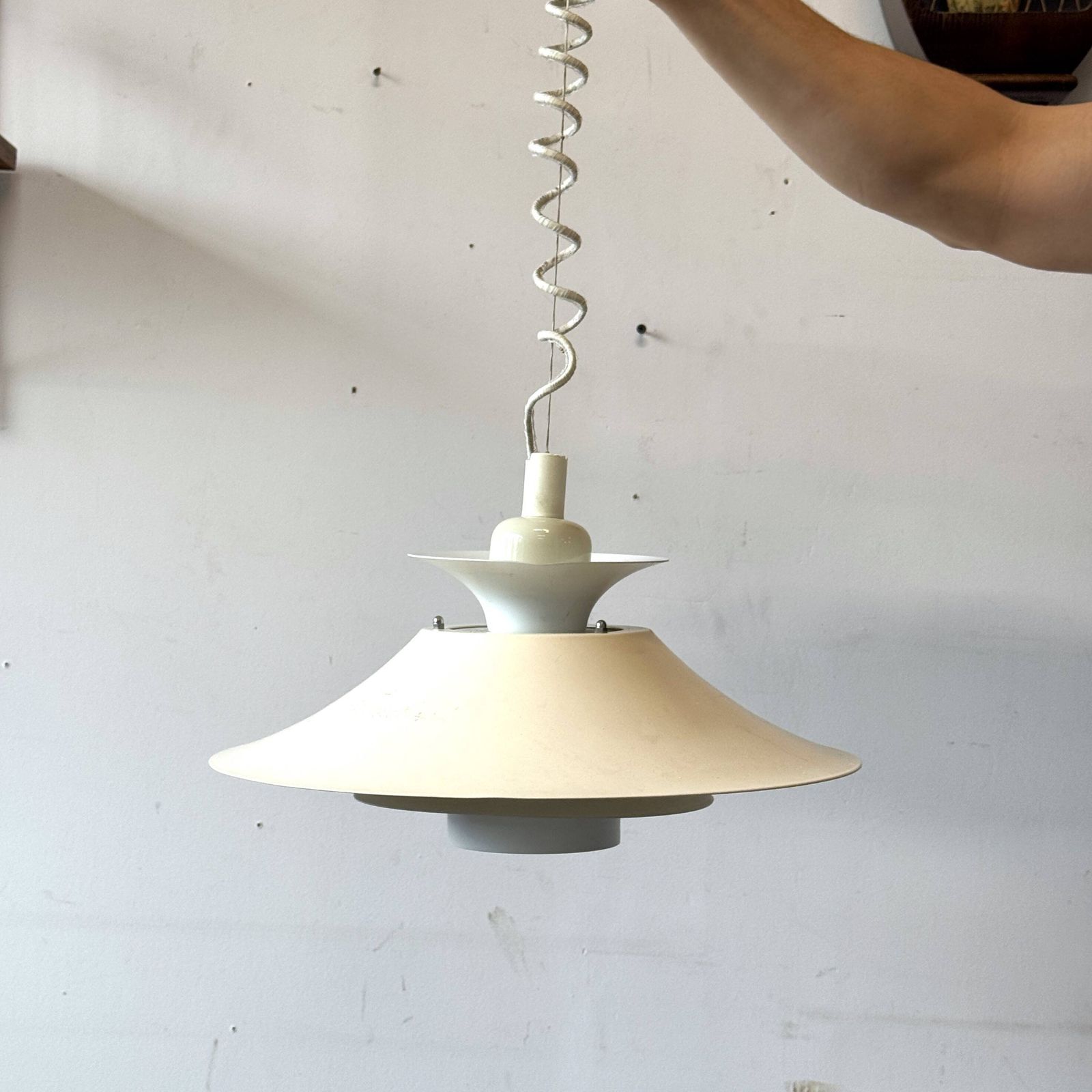 Adjustable Pendant Lamp, 1970s Sweden, Mid C, Vintage photo vinterior