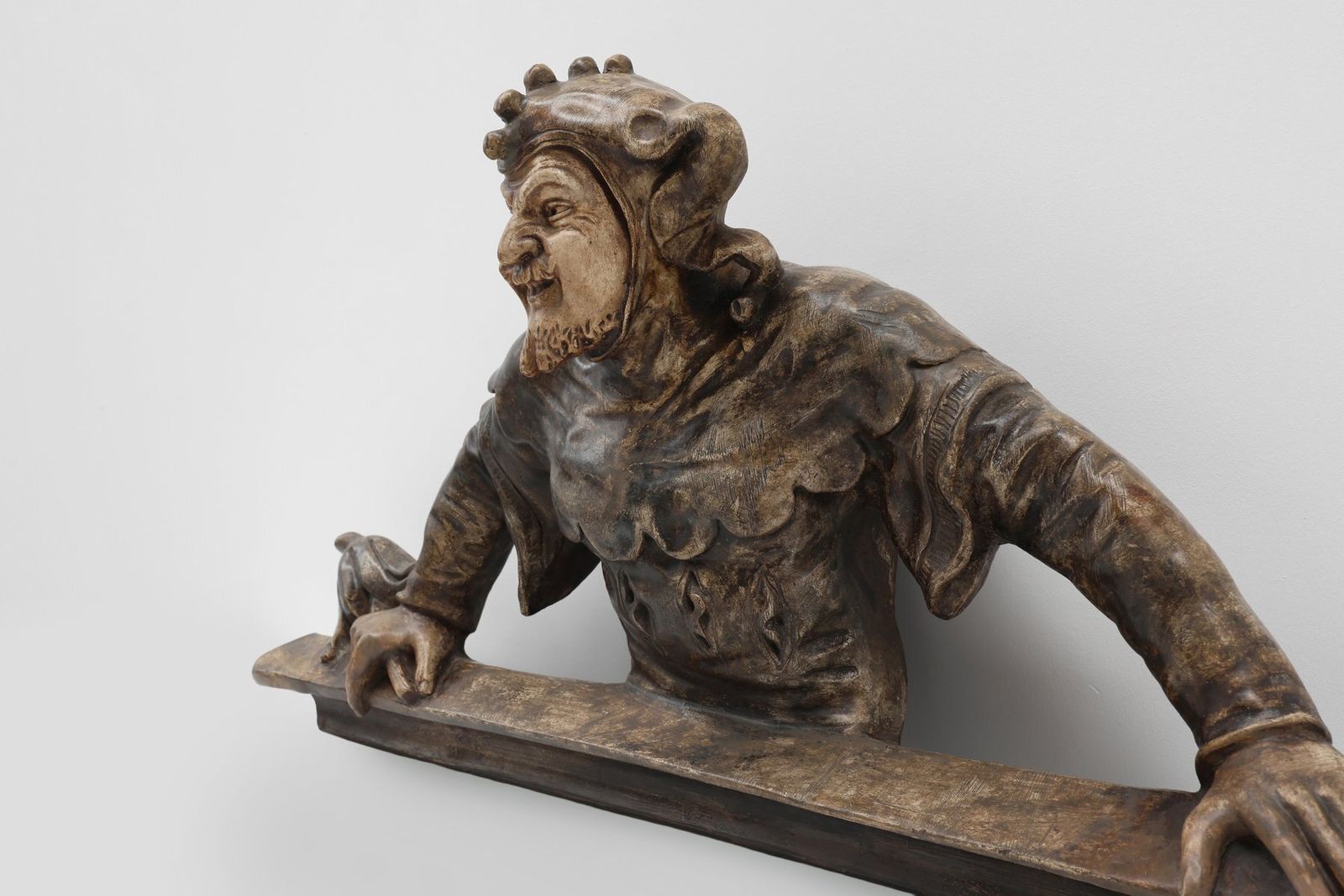 Art Antique Plaster Jester Or Joker, France, 1880s photo