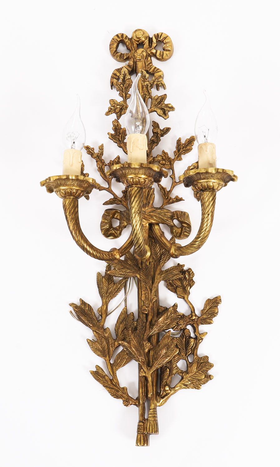 Antique Pair Of  French Louis Revival 3 Branch Ormolu Wall Lights  20th C photo furniture