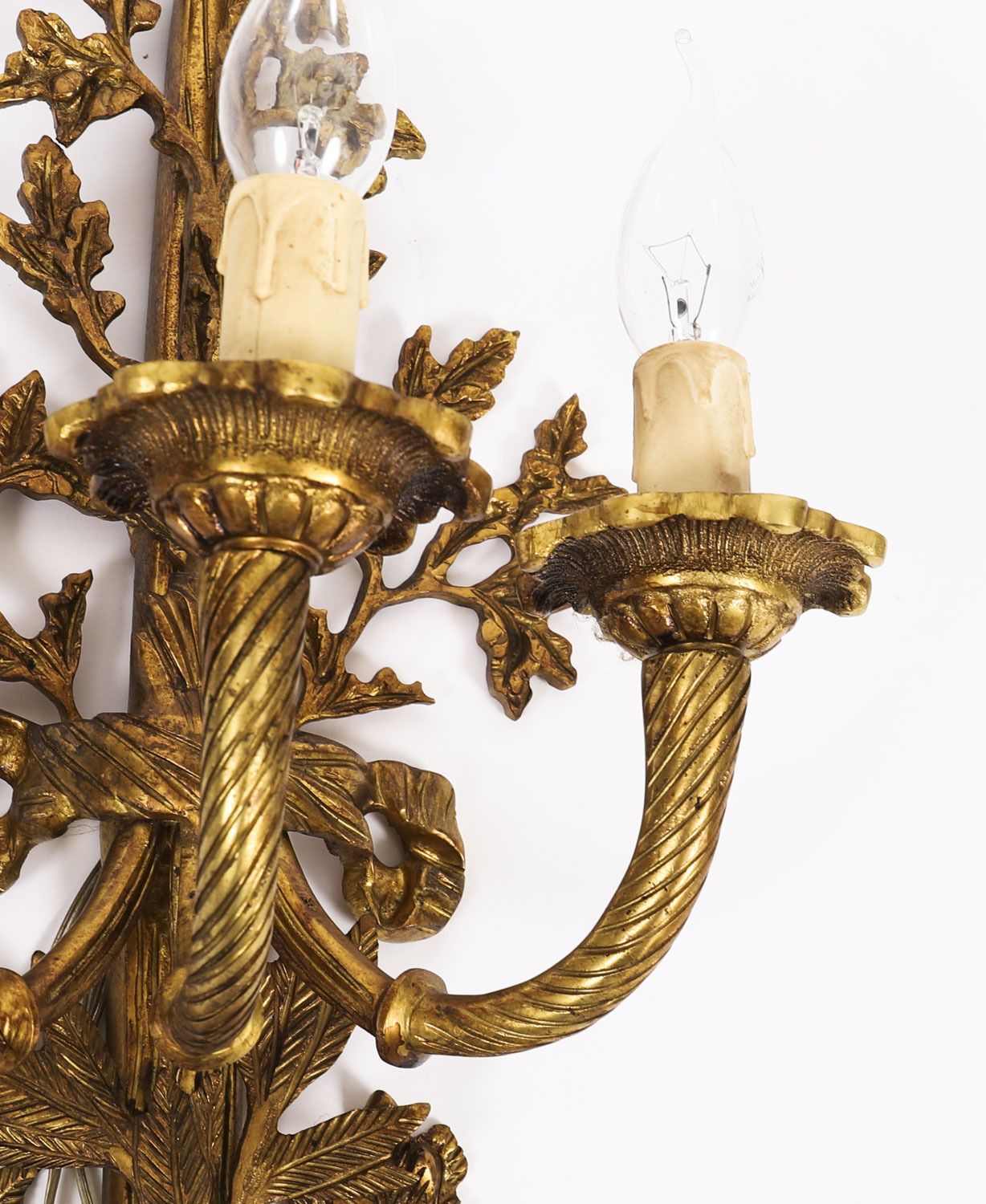 Antique Pair Of  French Louis Revival 3 Branch Ormolu Wall Lights  20th C photo 1300.0