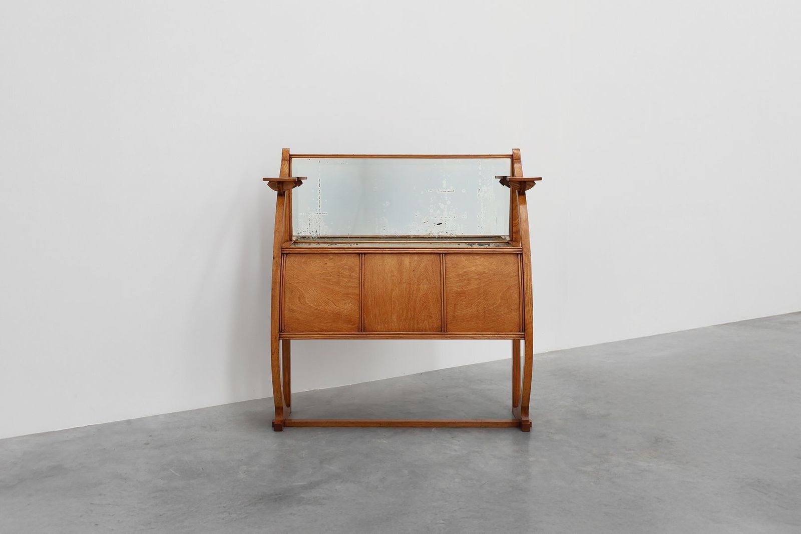 3716.0 Art Deco Liquor Cabinet In Wood With Mirror, 1920s photo