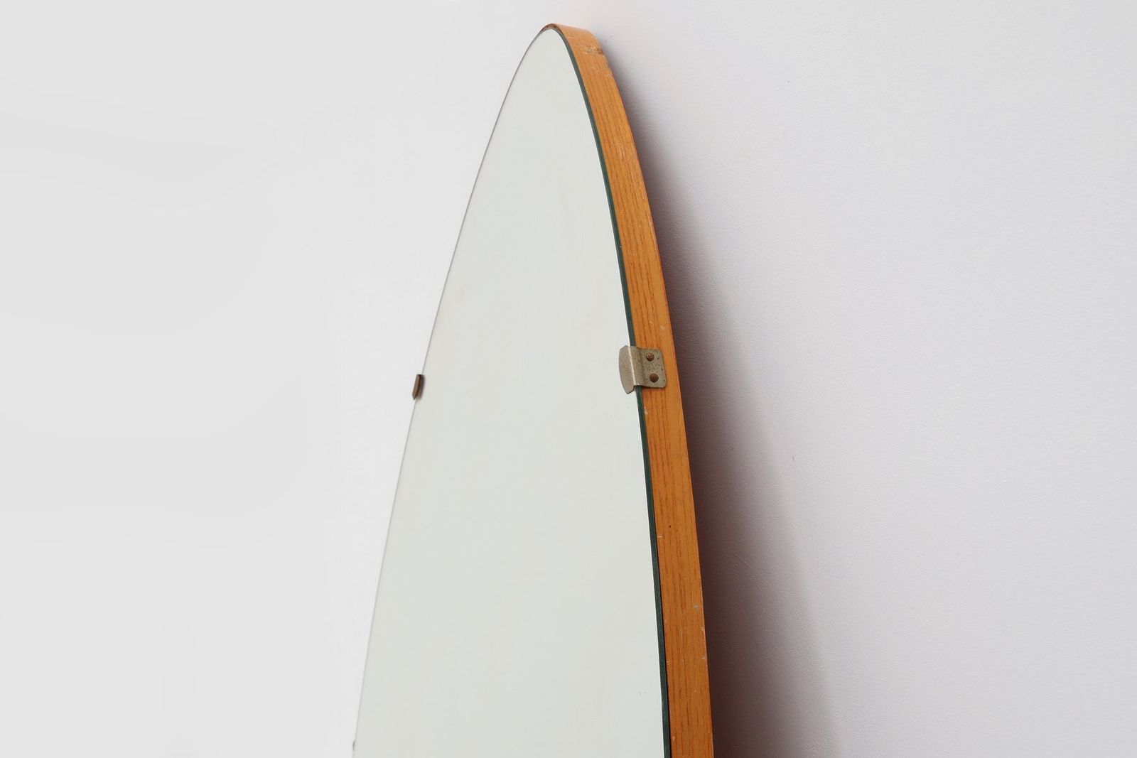 Vintage Organic Triangle Shaped Mirror With Wooden Back, Belgium, 1960s photo buy