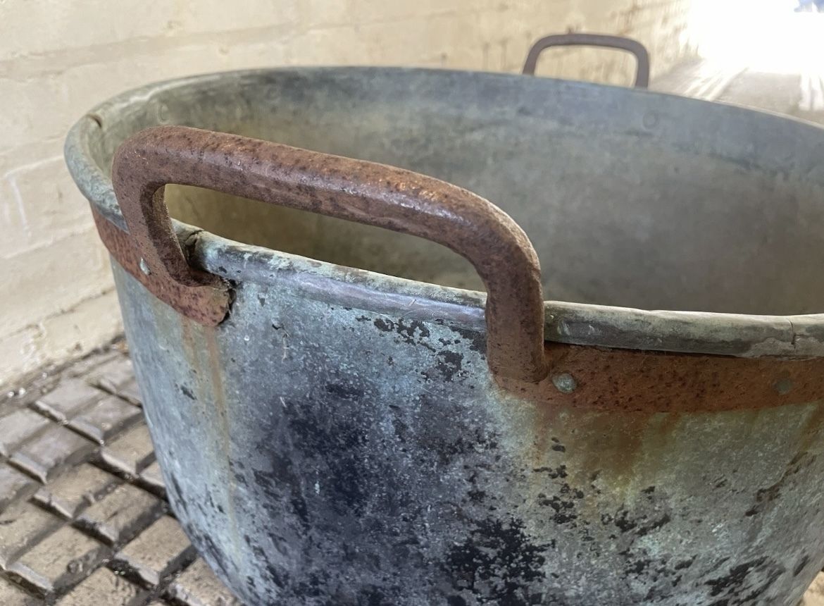 Large Copper Cheese Vat / Cauldron / Garden Planter 61cm Diameter photo buy