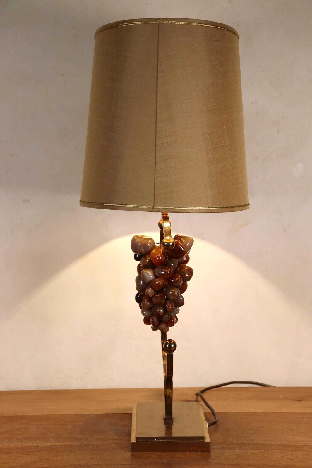 Hollywood Regency Vintage Design Table Desk Gemstone Grape Fruit 1970's Lamp In The Manner Of Willy Rizzo Or Willy Daro (St.241) photo 597.0