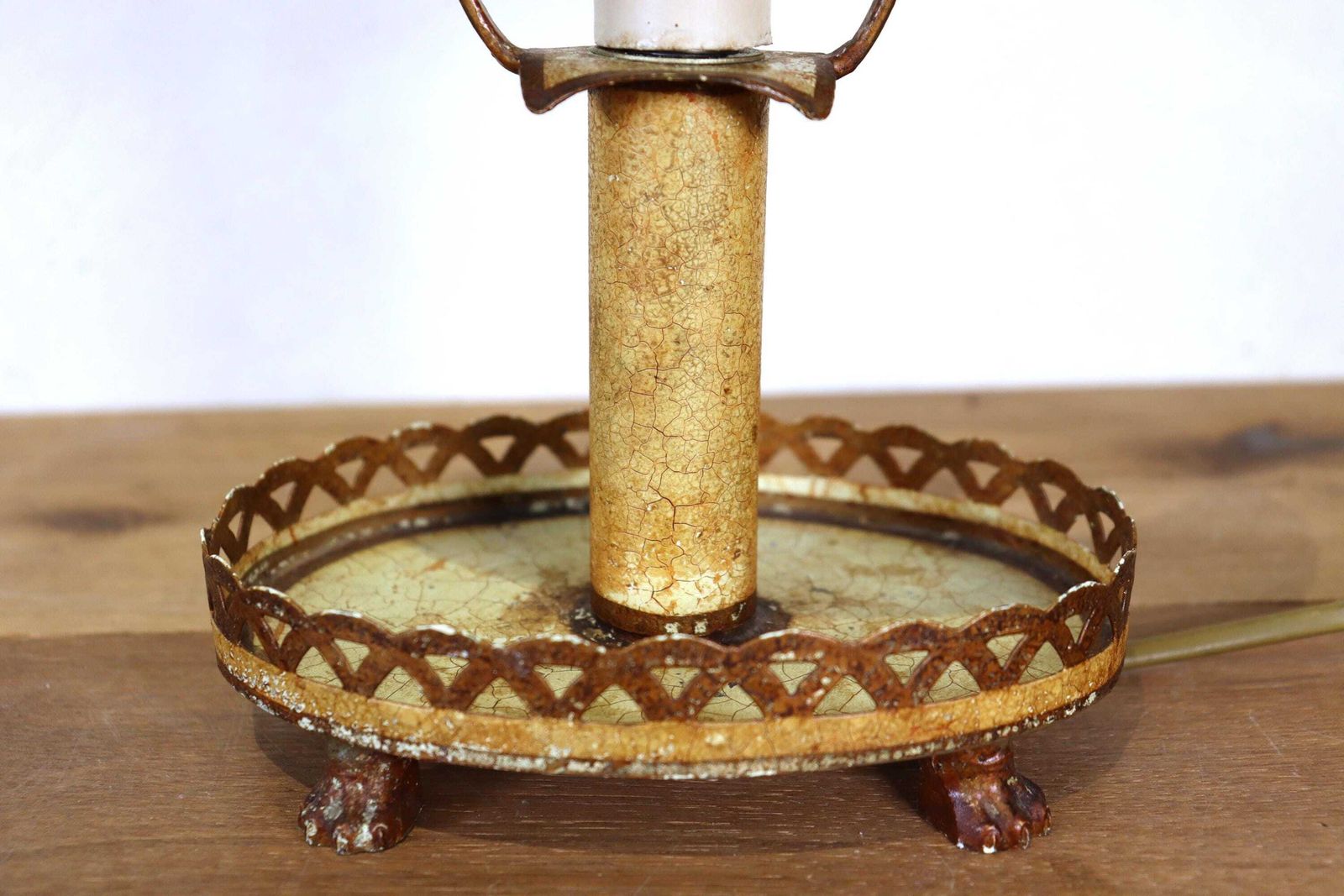 photo for sale Original Italian Mid Century Patinated Tole / Metal Table Lamp (St.240)