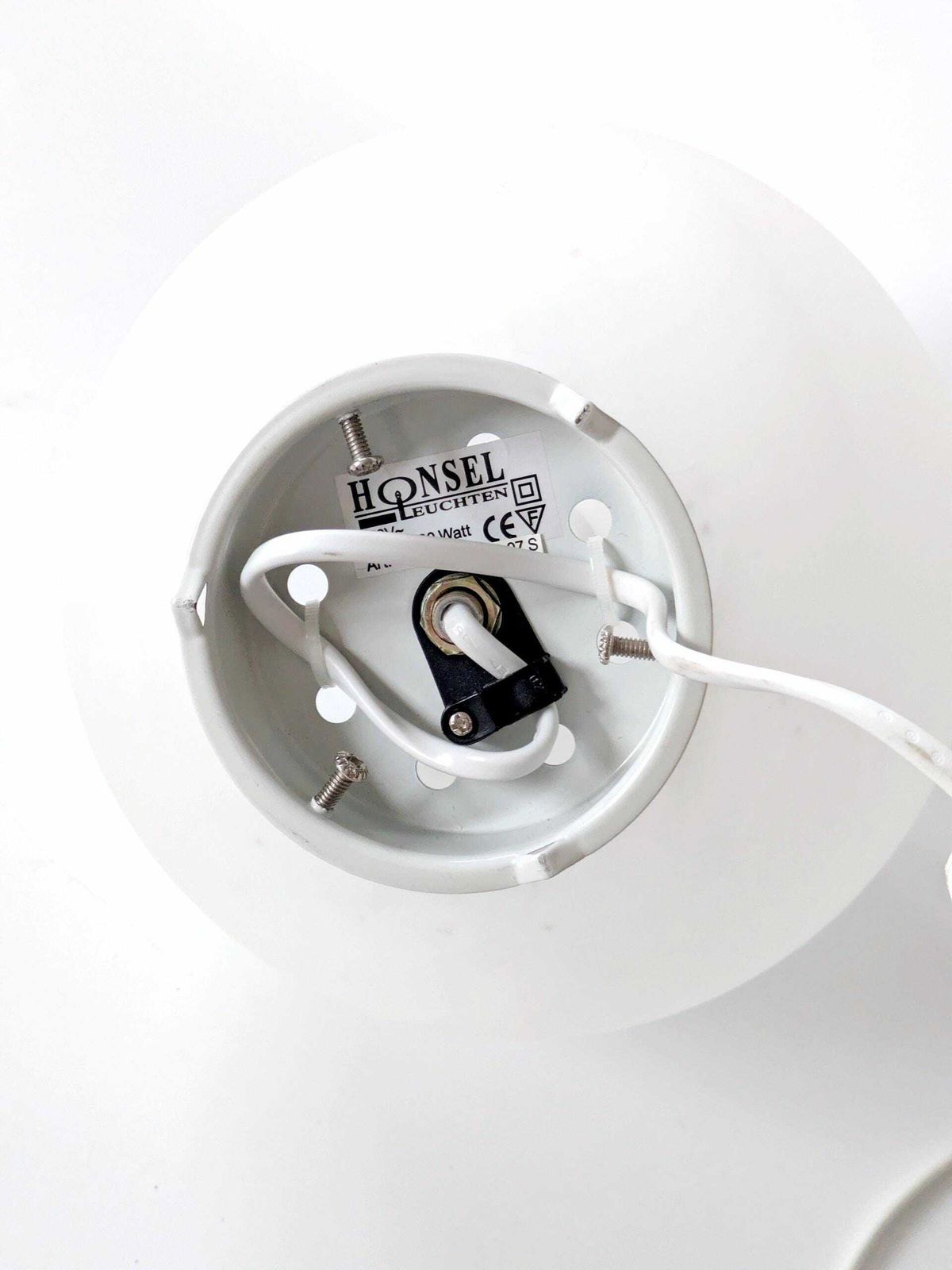 118.0 Vintage Honsel Frosted Glass Moon Lamp: Accent Table Light Made In Germany photo
