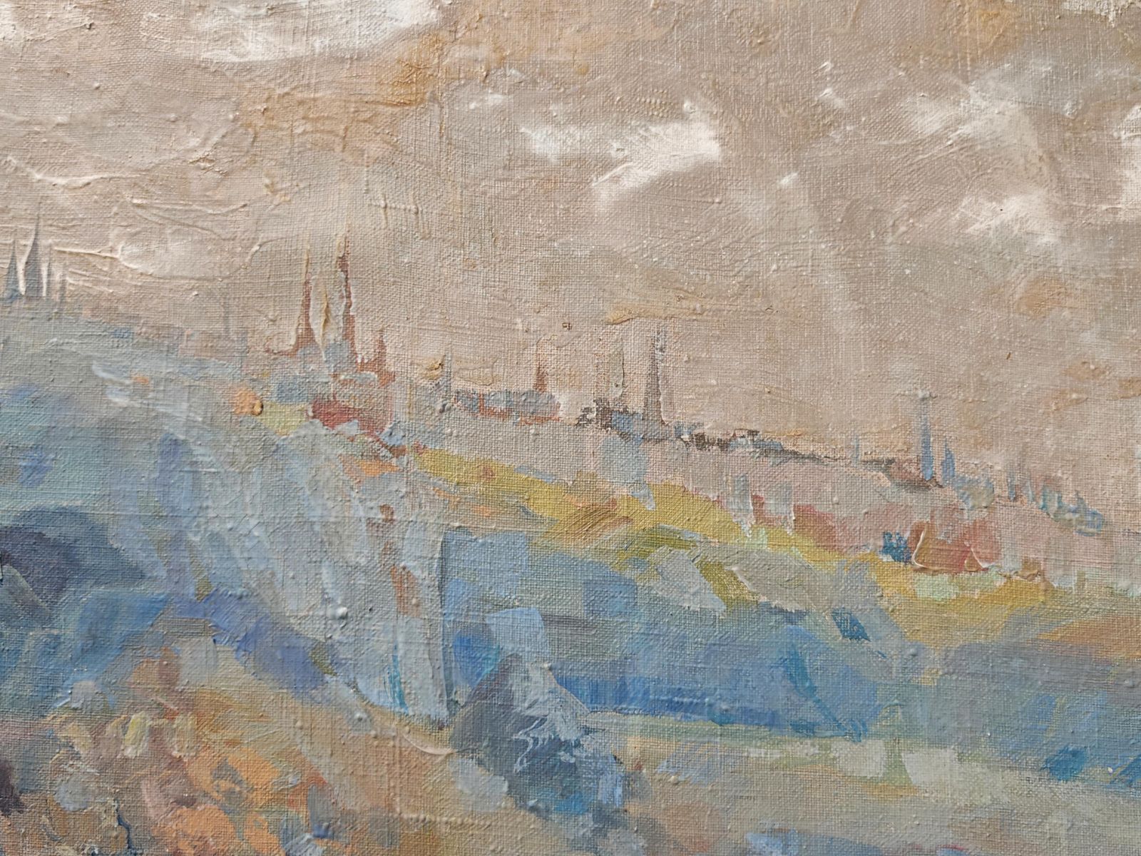 Modernist Painting "The Mouth Of The Ribnica Into The Moraca" By Jan Krizek 1956 photo Art