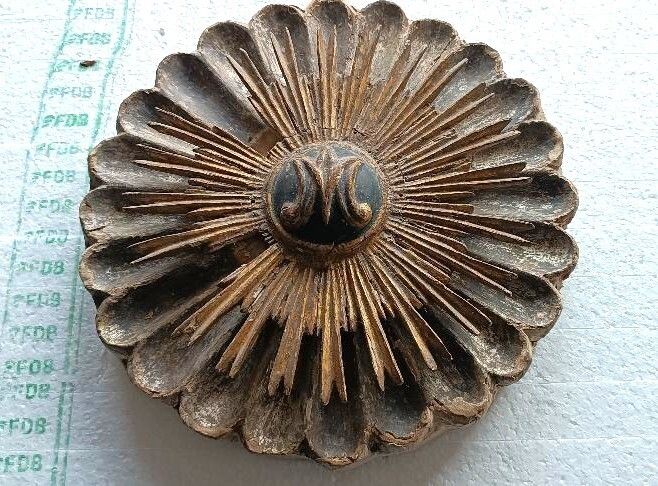 Old Baroque Frieze, Wooden Rose Window, Italy photo furniture