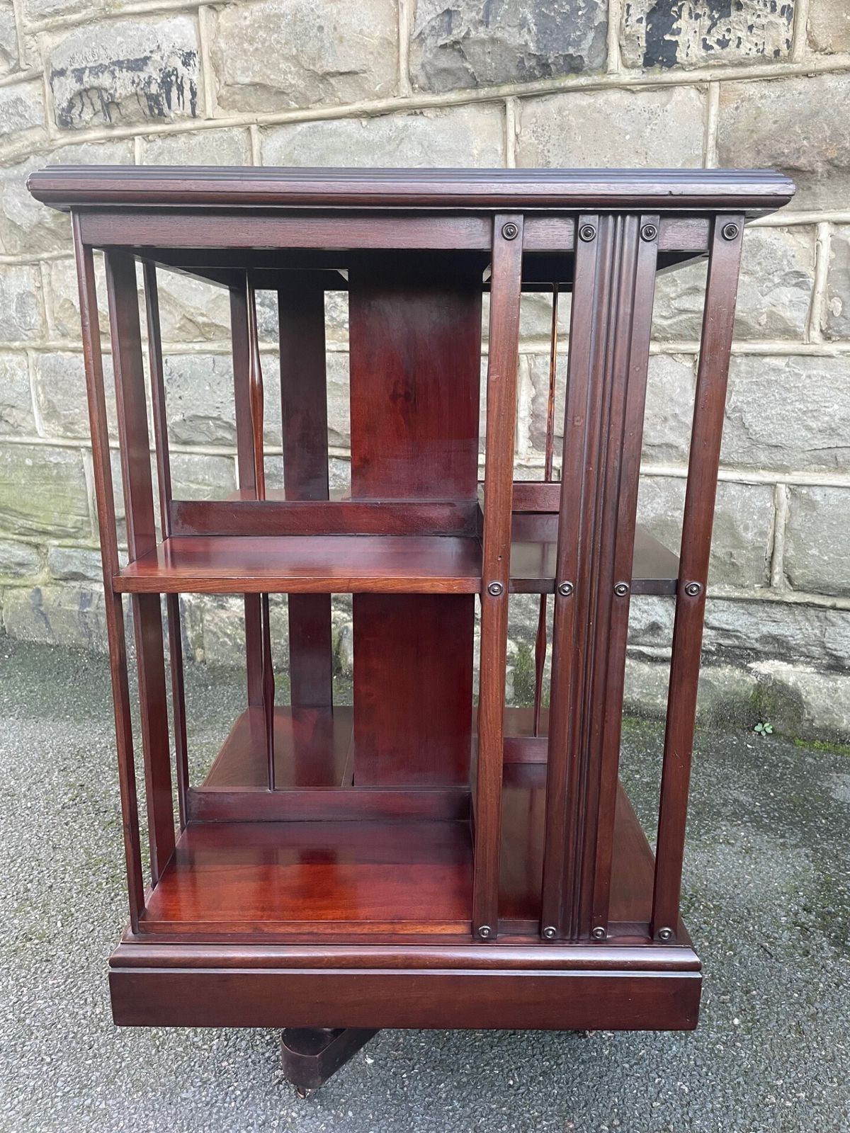 Antique Mahogany Revolving Library Bookcase photo for sale