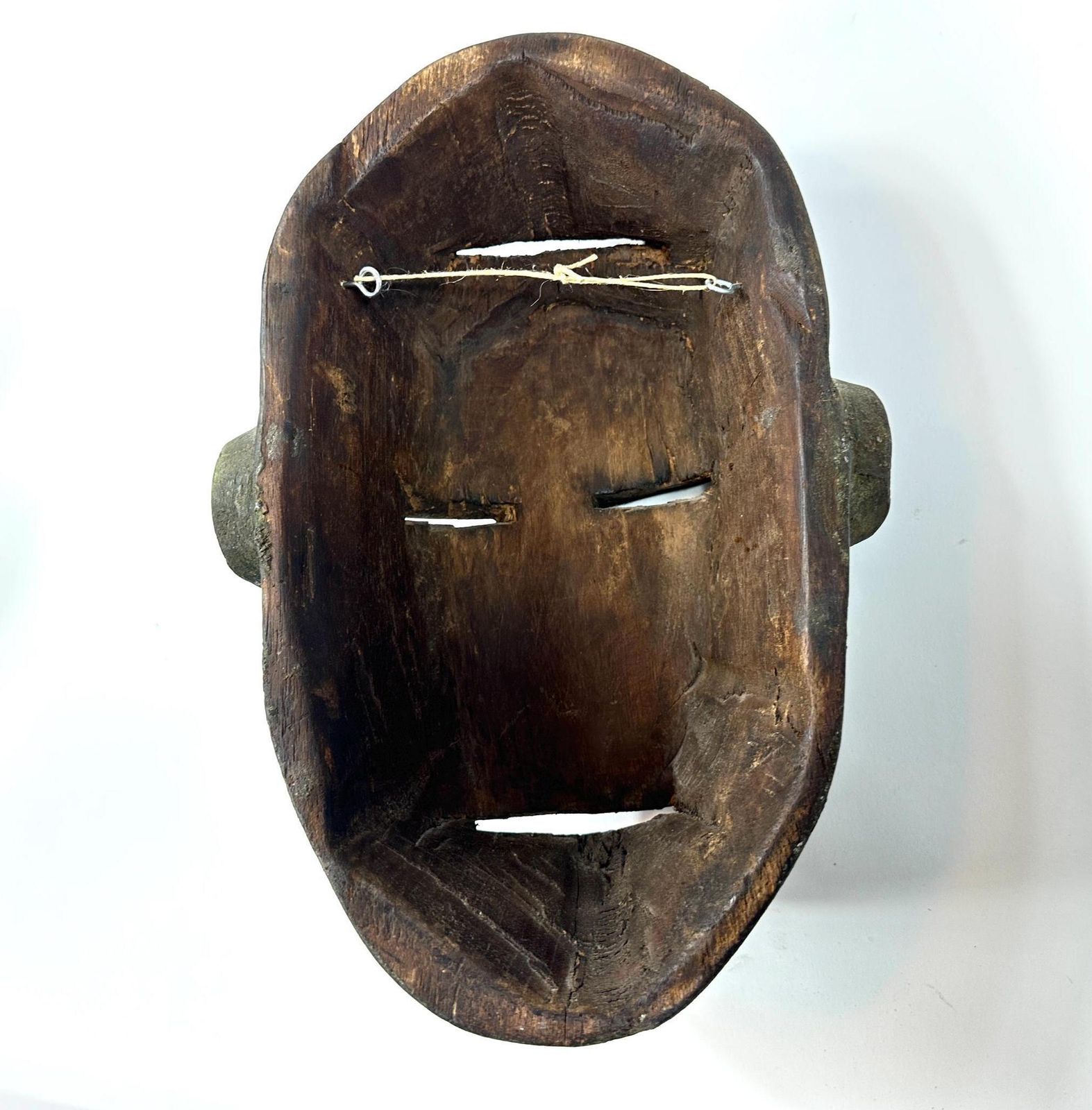 African Wood Tribal Mask – Vintage Hand Carved Mask With Dual Faces photo vintage