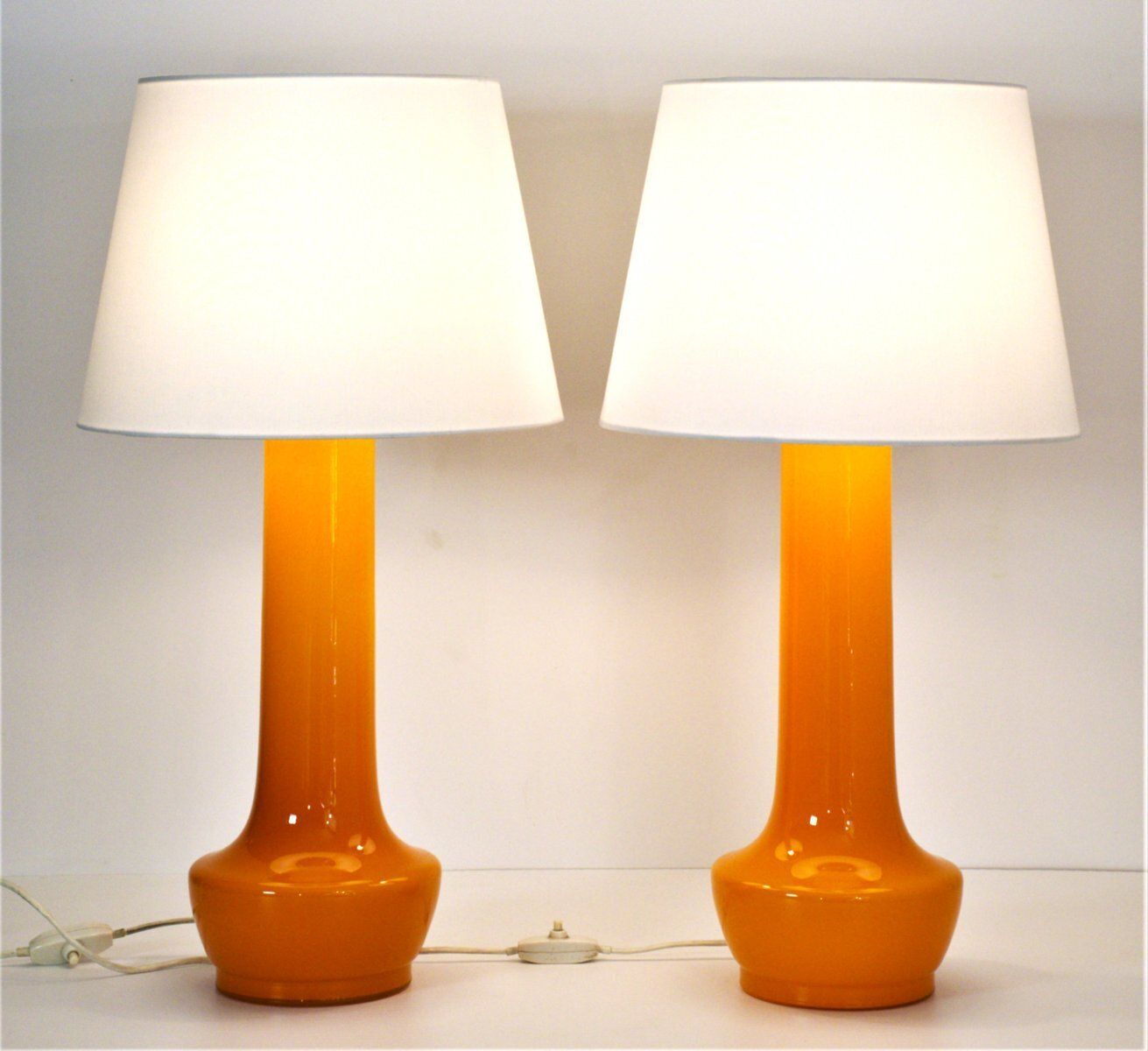 Swedish Art Glass Table Lamps By Gert Nyström For Hyllinge Glasbruk, 1960s, Set Of 2 photo Lighting