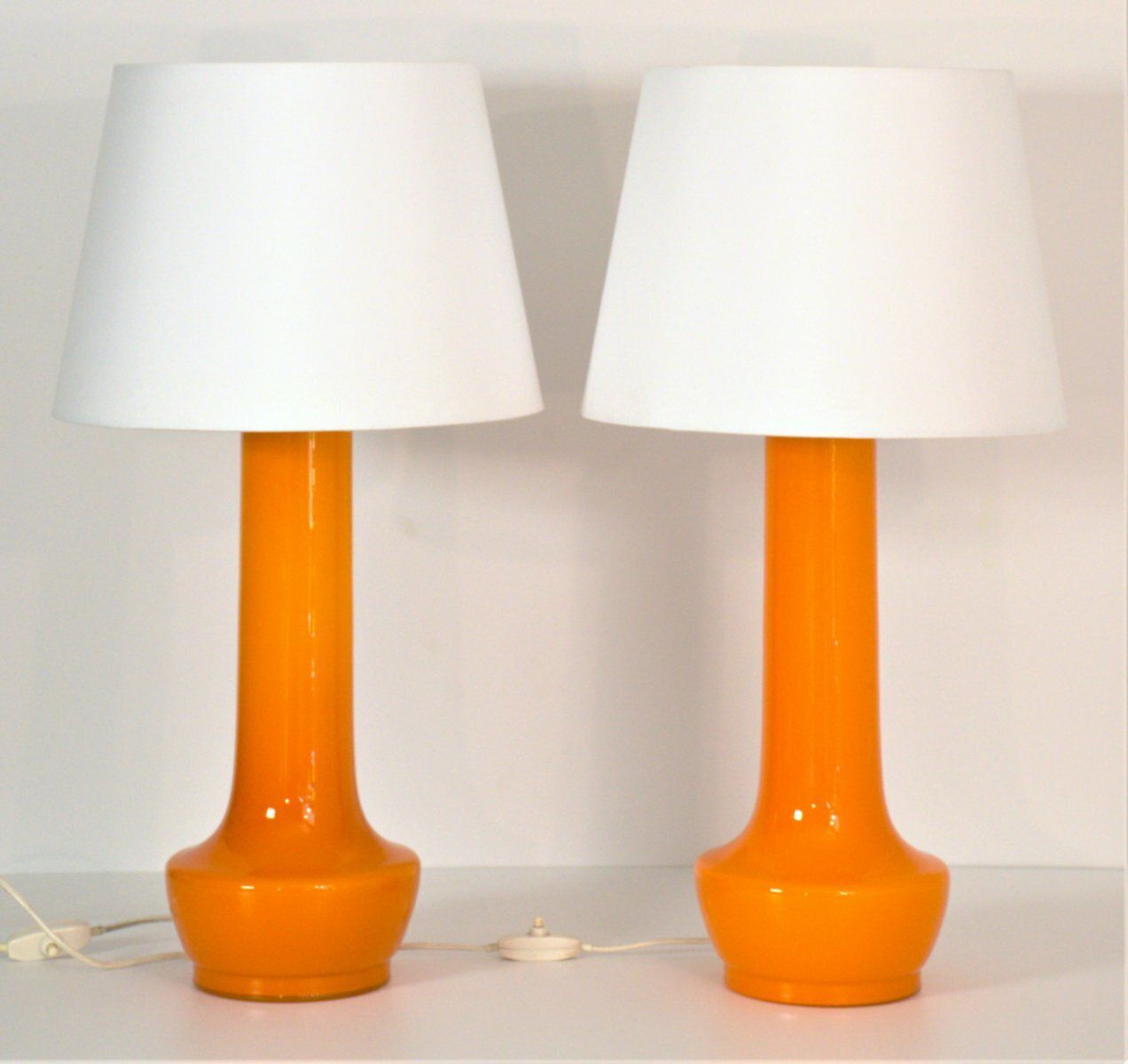 Swedish Art Glass Table Lamps By Gert Nyström For Hyllinge Glasbruk, 1960s, Set Of 2 photo vinterior