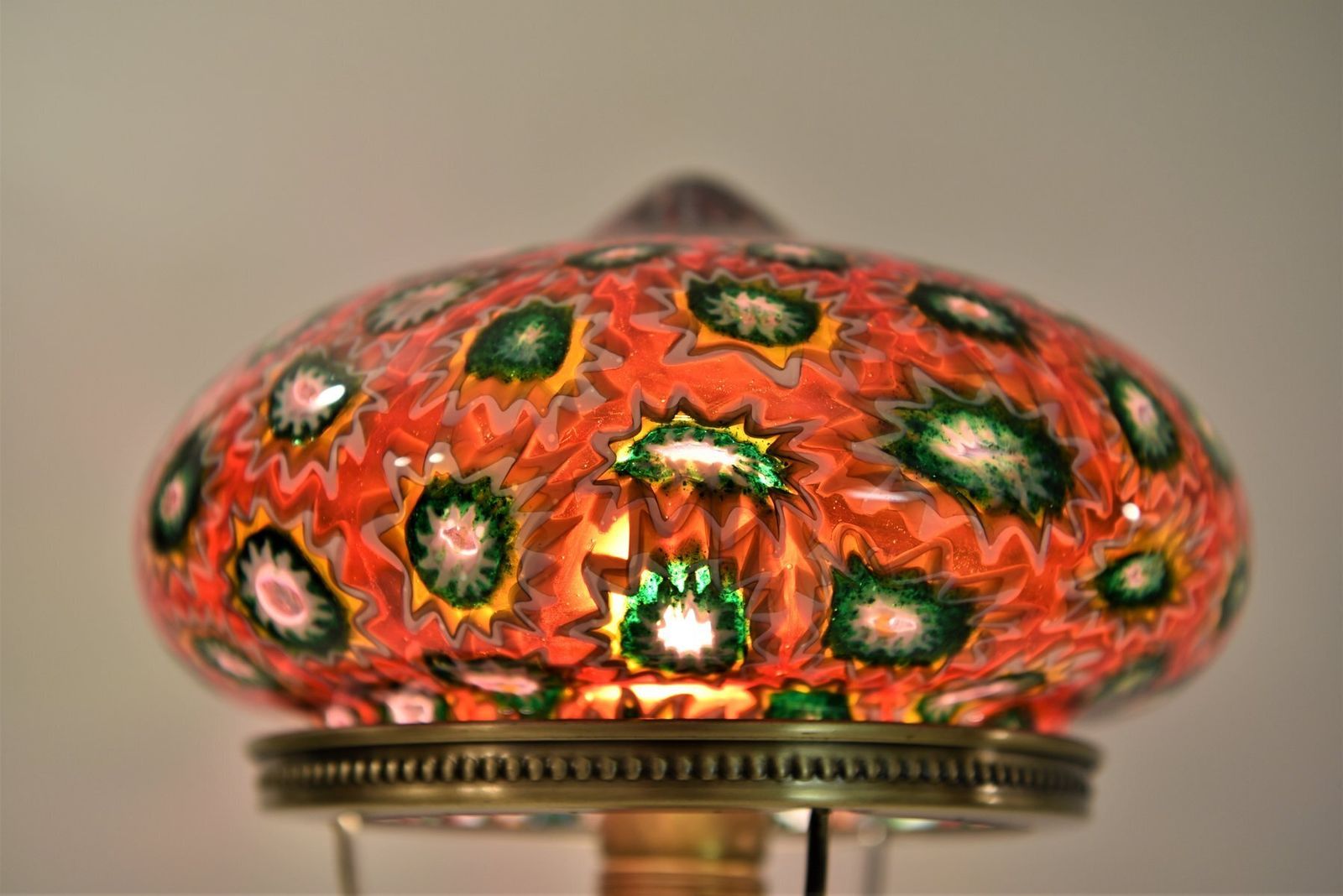 Large Vintage Millefiori Glass And Brass Table By Fratelli Toso, 1940s photo vintage