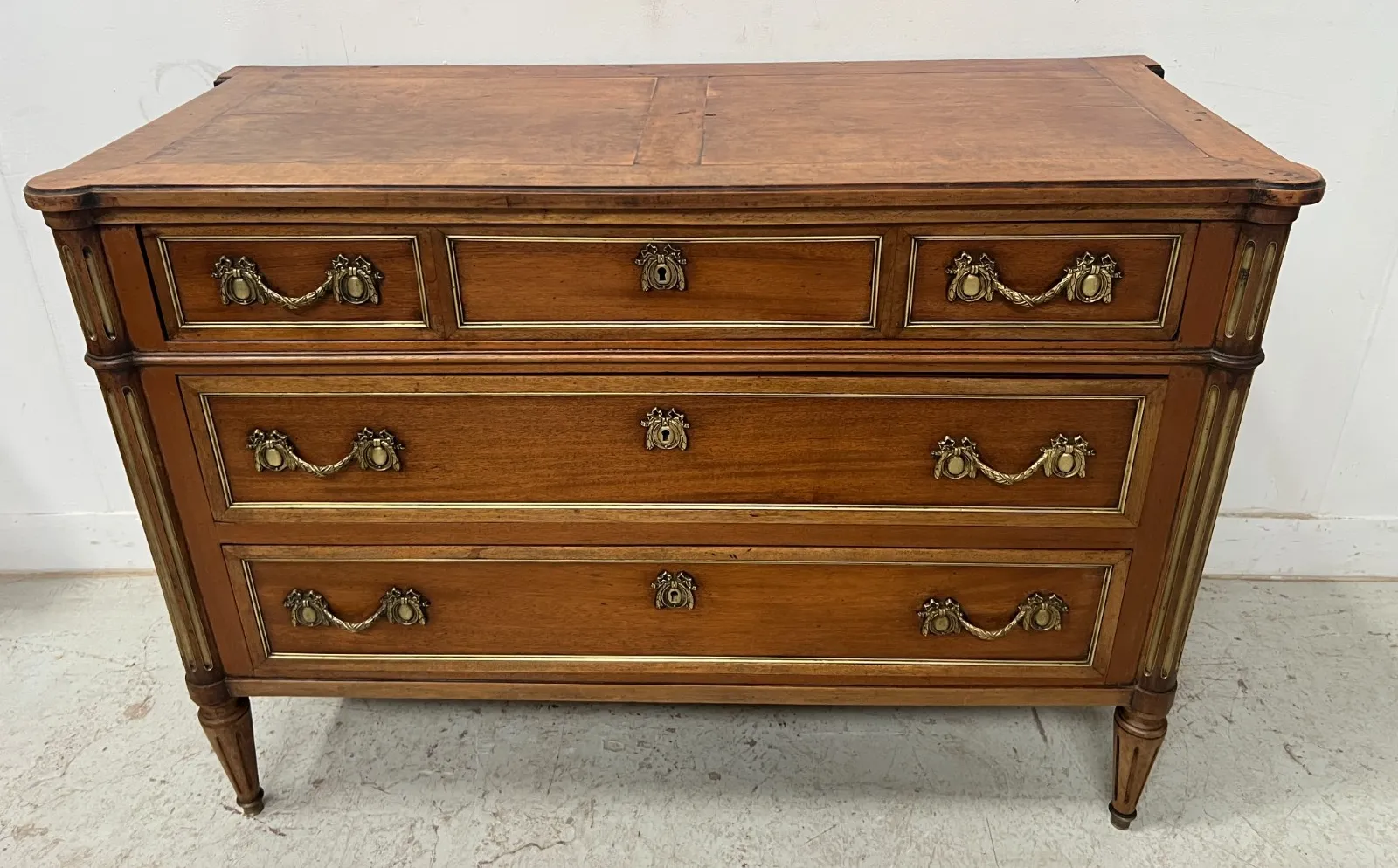 Louis XVI Style Mahogany Chest Of Drawers 19th Century photo for sale