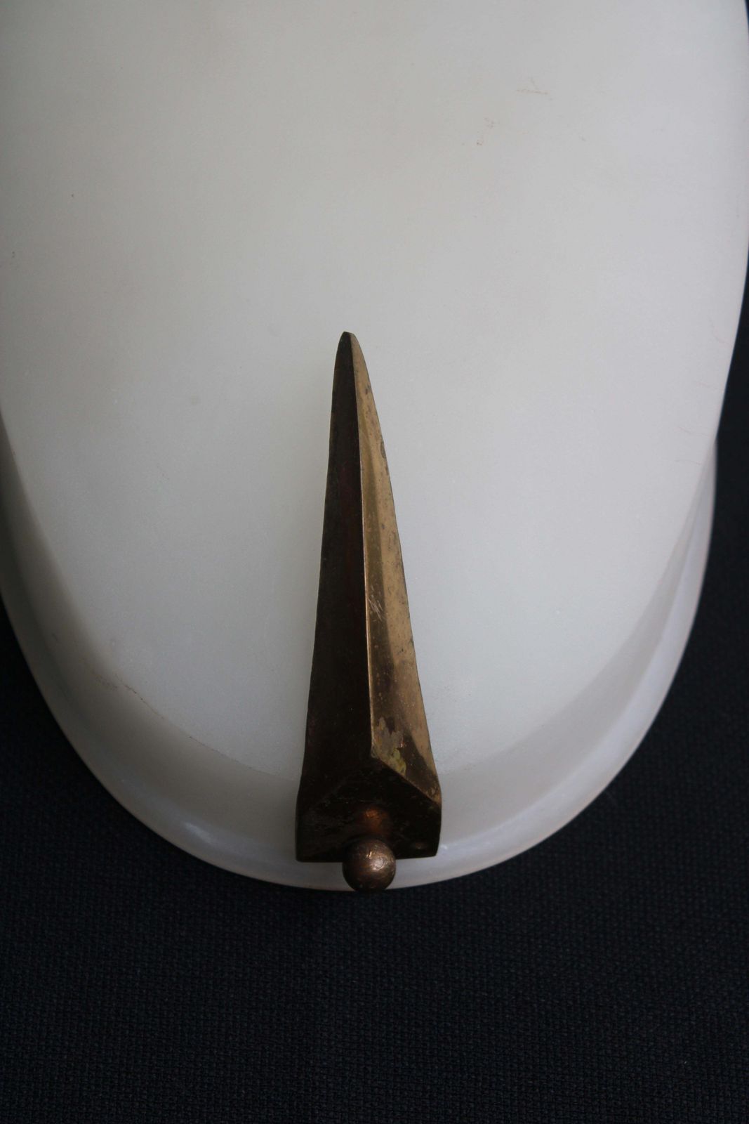 Italian Wall Lamp In Brass Glass Geometric Shape Arredoluce Style photo Lighting