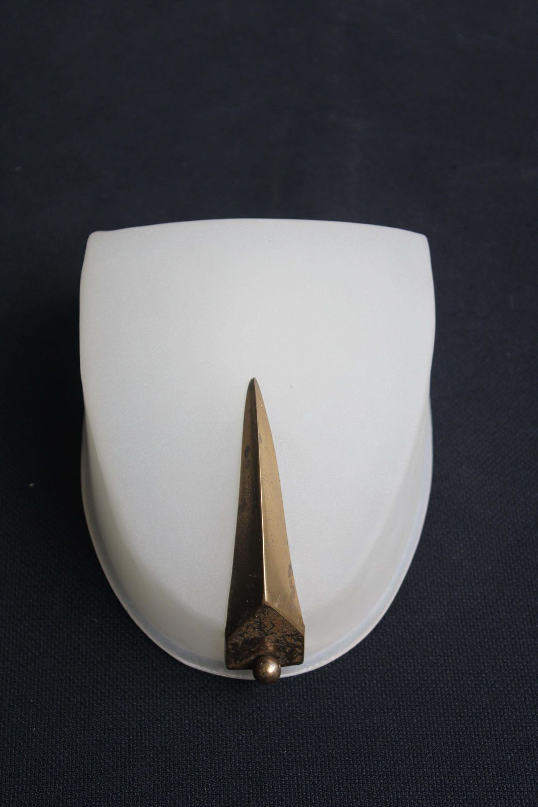 Italian Wall Lamp In Glass And Brass Geometric Shape Arredoluce Style photo for sale