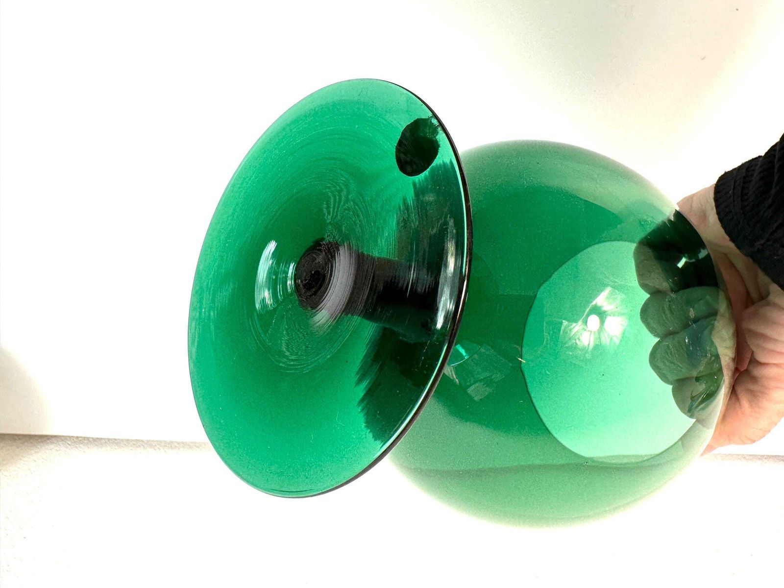 Large Green Balloon Brandy Glass Vase – 1960s/70s photo 71.0