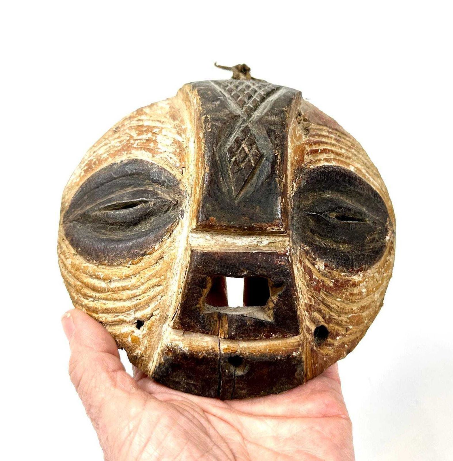 Vintage African Wood Tribal Mask Luba Death Mask – Small , Hand Carved Wall Art photo furniture