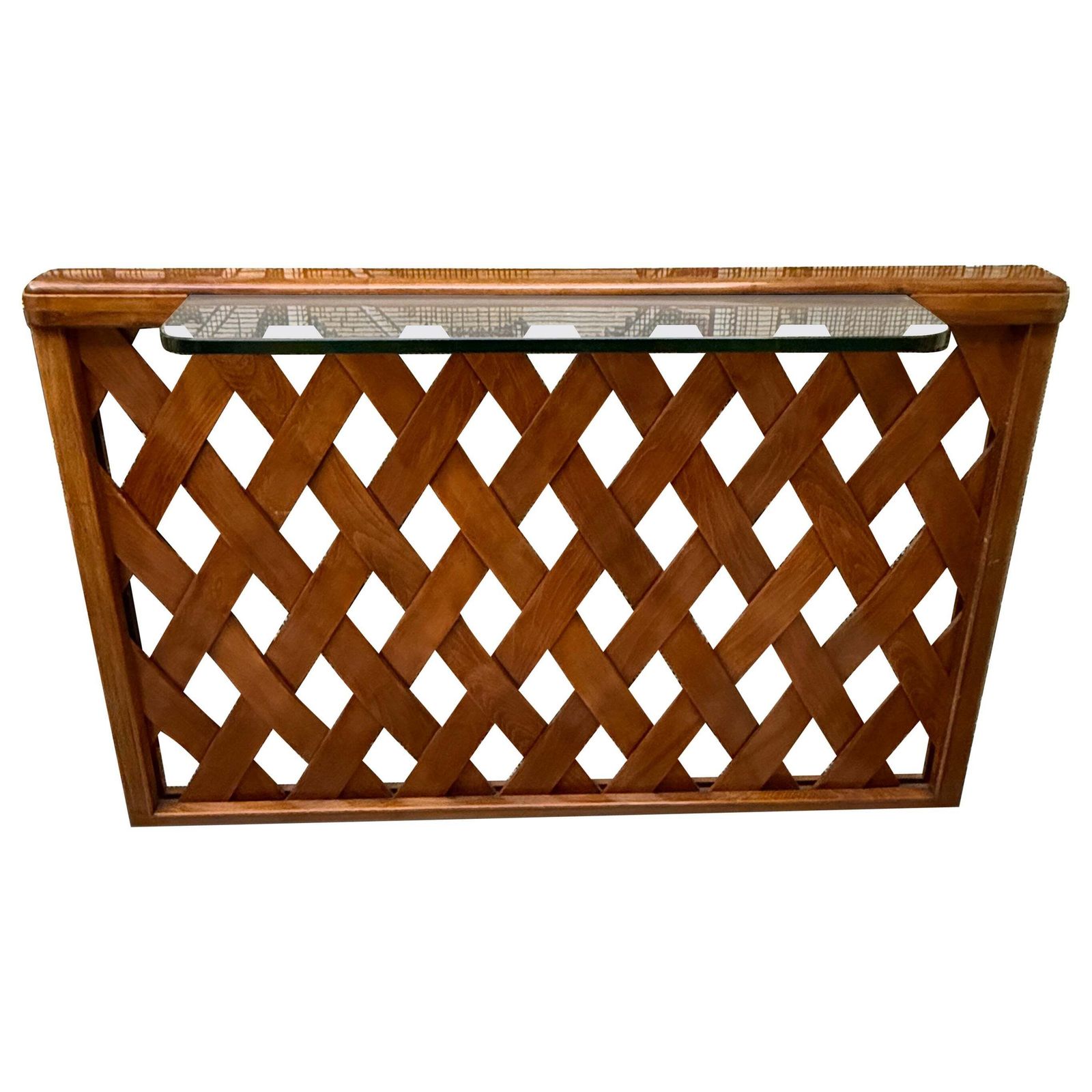 Rectangular Console In Walnut And Crystal Paolo Buffa Mid Century Design