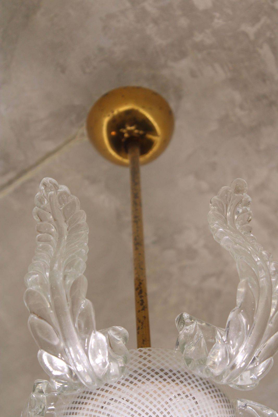 Venini Cascade Chandelier 1950 In Glass By Muranno Reticello And Ottone photo buy