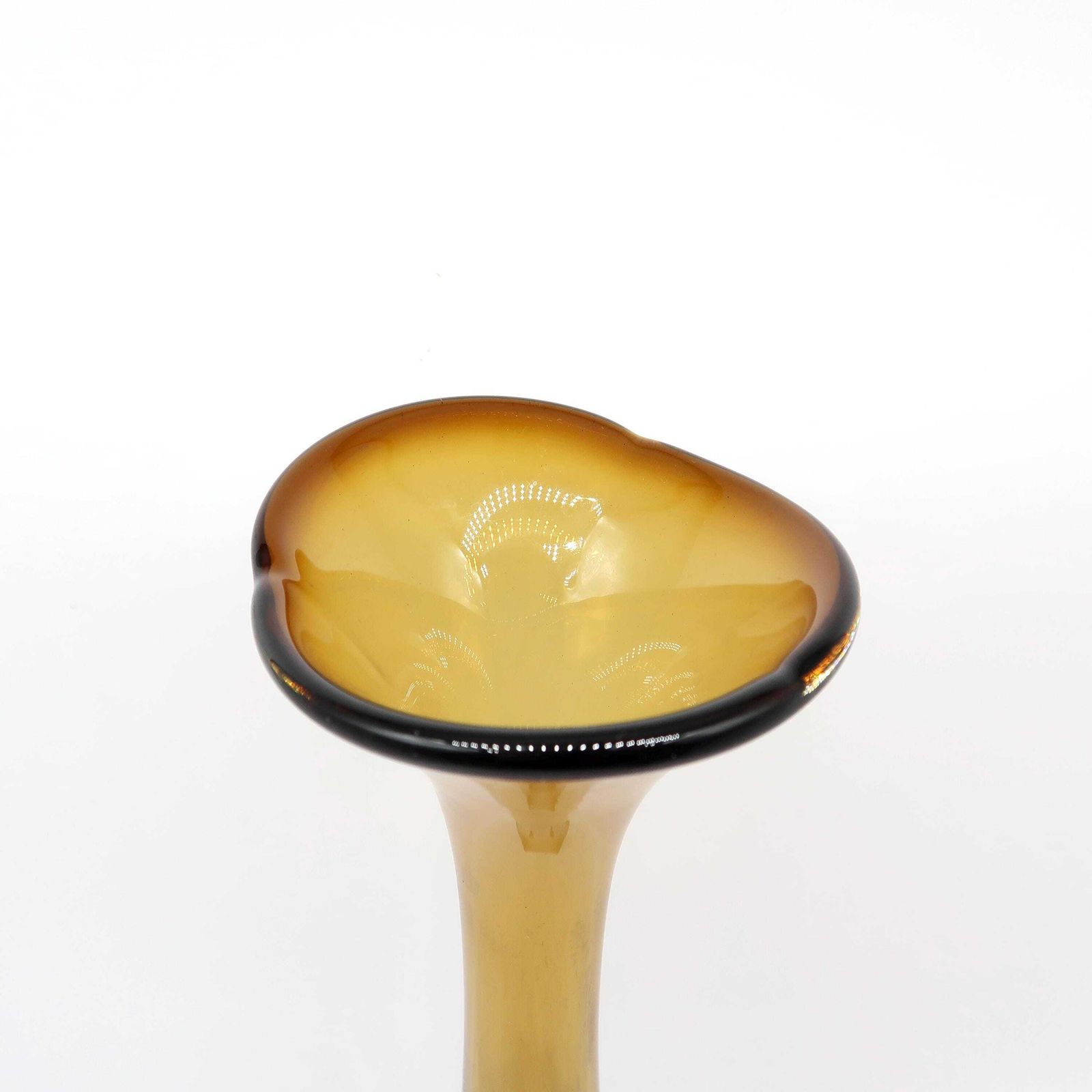 Scandinavian Art Glass Amber Vase – Bo Borgström For åseda, Sweden, 1960s photo for sale
