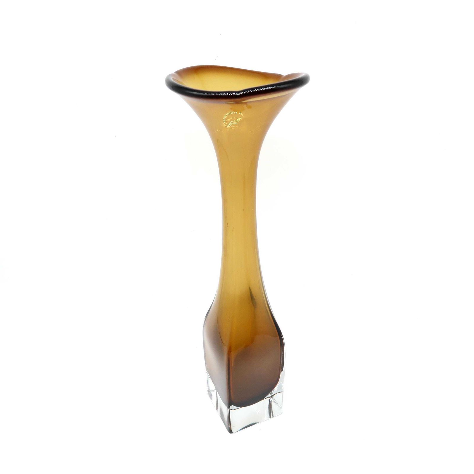 Scandinavian Art Glass Amber Vase – Bo Borgström For åseda, Sweden, 1960s photo buy