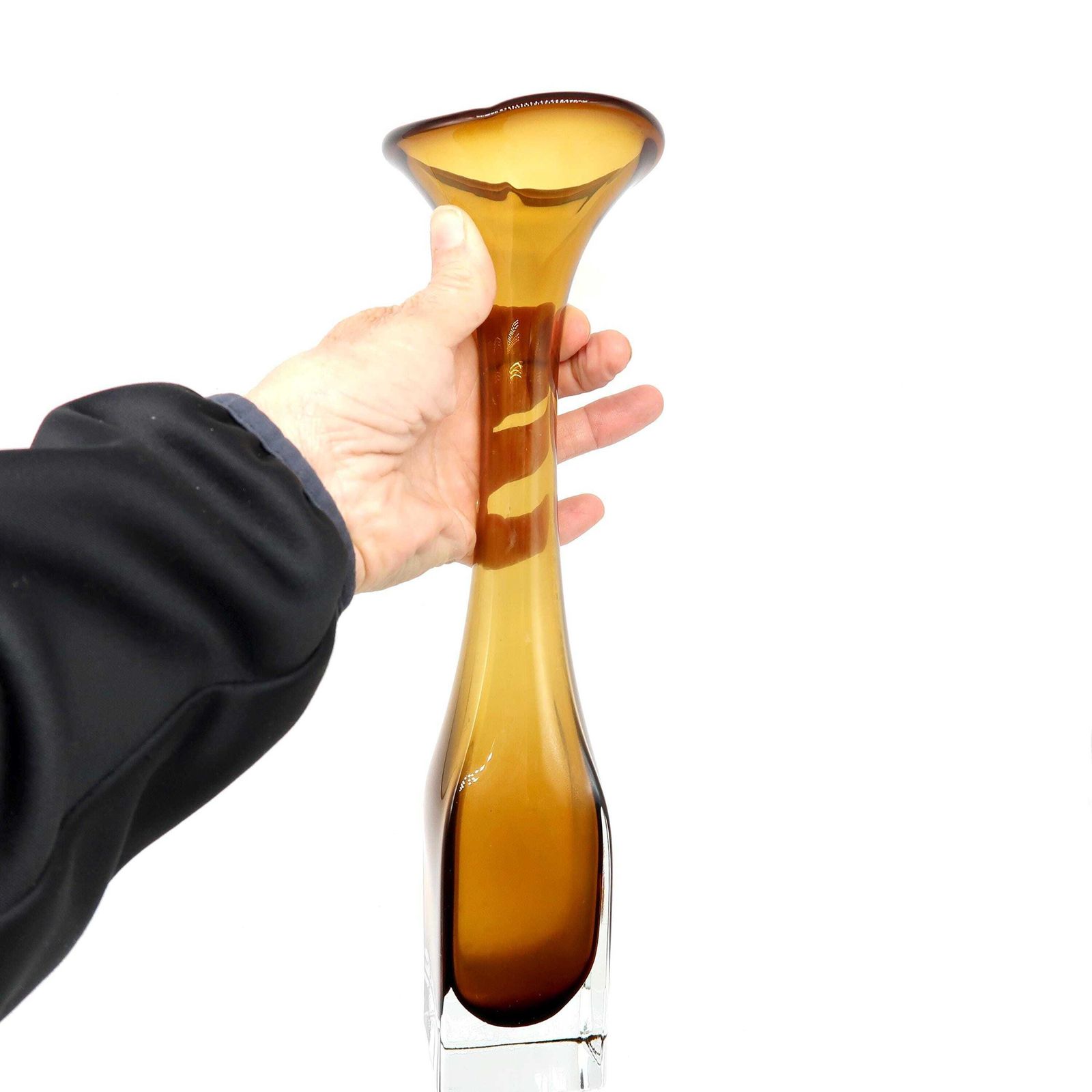 photo furniture Scandinavian Art Glass Amber Vase – Bo Borgström For åseda, Sweden, 1960s