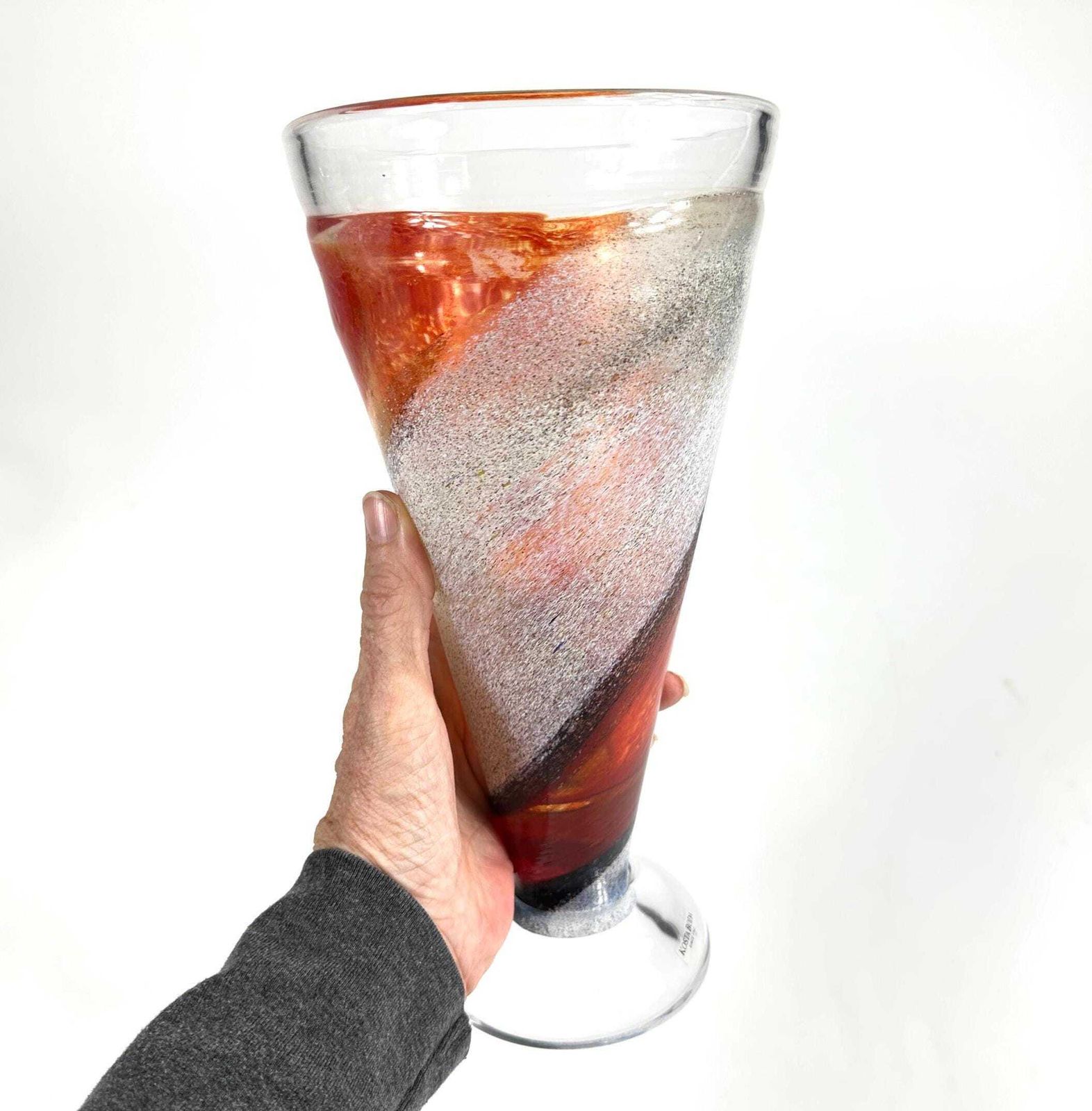 Kosta Boda Twister Glass Vase – Kjell Engman Signed & Numbered | Mid Century Modern Decor photo furniture