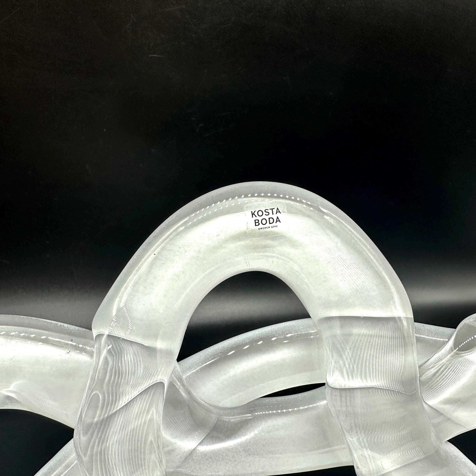 Kosta Boda White Glass Basket Bowl – Anna Ehrner Art Glass Centrepiece, Sweden photo Home Decor