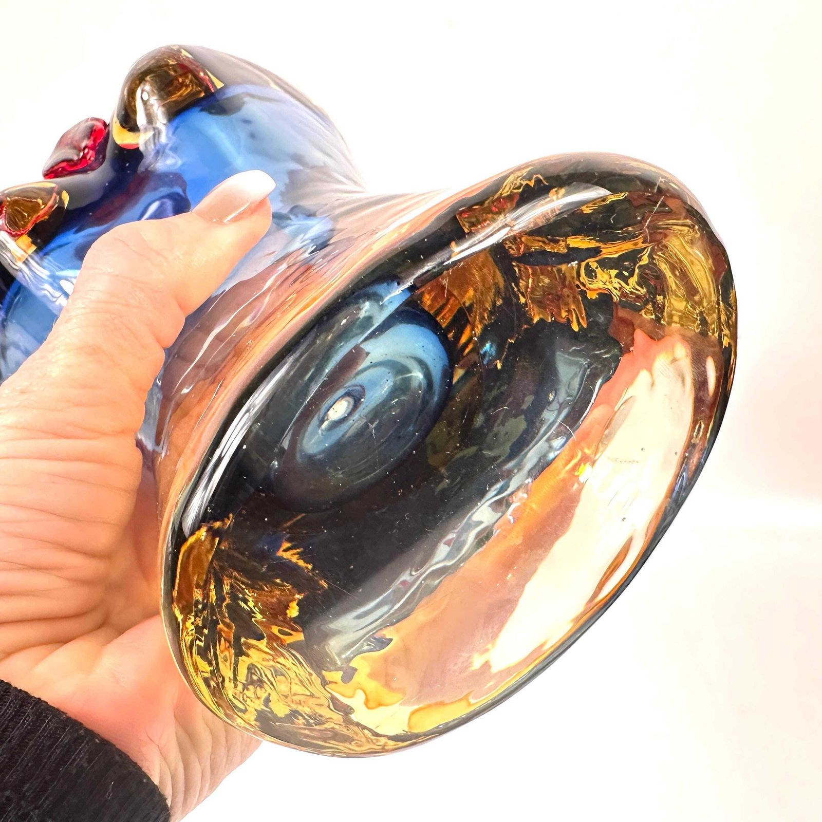 photo furniture Scandinavian Art Glass Torso Vase – Hand Blown Glass With Red Heart Necklace, 1980s