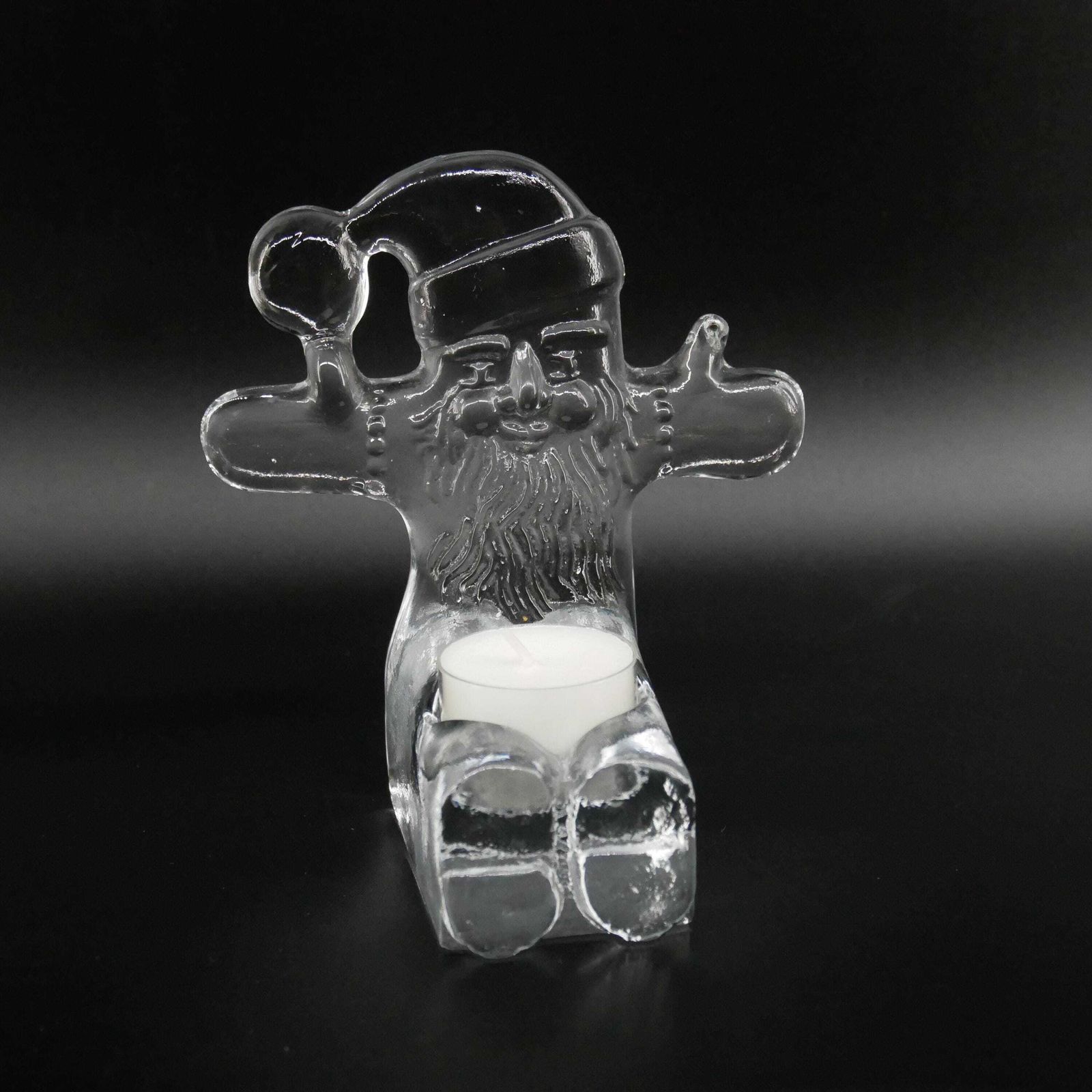 Kosta Boda Santa Candle Holder – Bertil Vallien, 1970s Swedish Christmas Decor photo for sale
