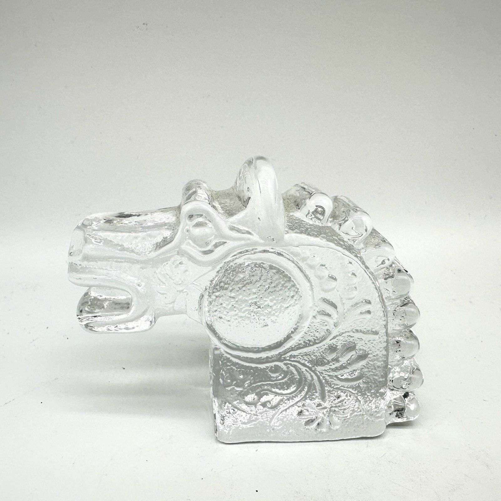 Kosta Boda Art Glass Horse Head: 1960 Bertil Vallien Sculpture photo furniture