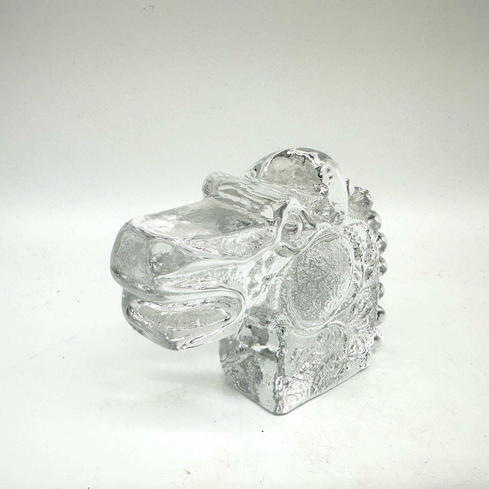 Kosta Boda Art Glass Horse Head: 1960 Bertil Vallien Sculpture photo for sale