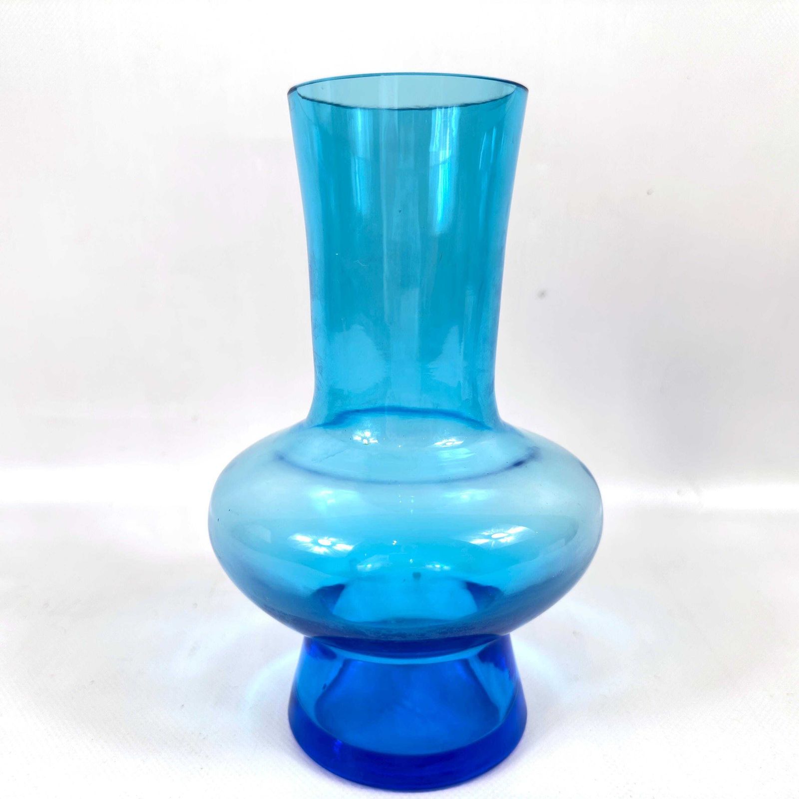 Bo Borgström For åseda – Mid Century Blue Art Glass Vase, Swedish Modern Design, 1960s photo Home Decor
