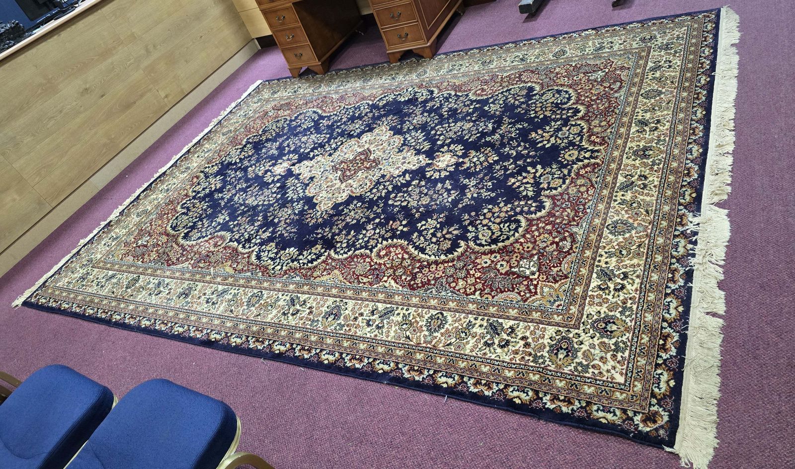 Large Wool Rug All Over Floral Design   255cm X 348cm