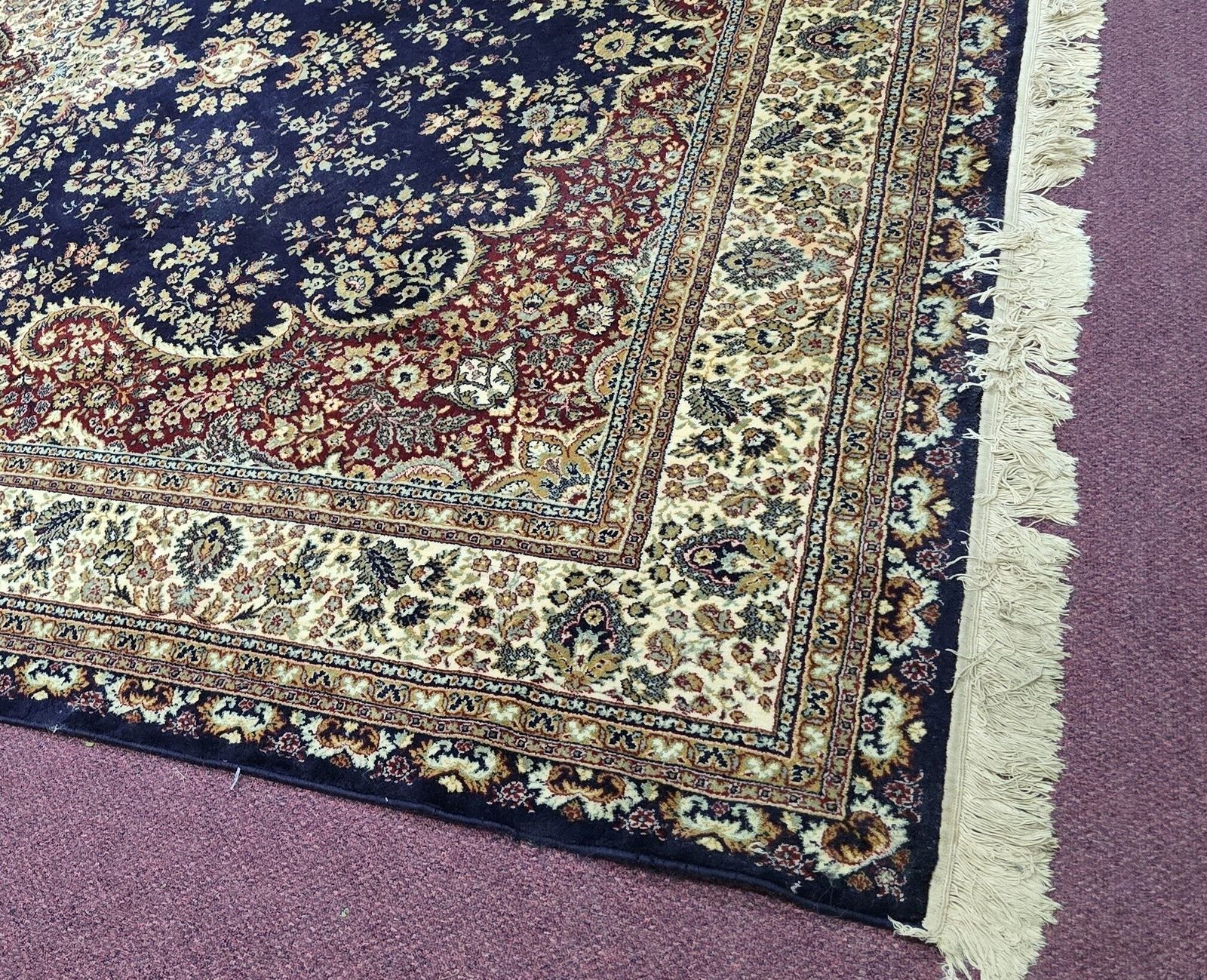Large Wool Rug All Over Floral Design   255cm X 348cm photo for sale