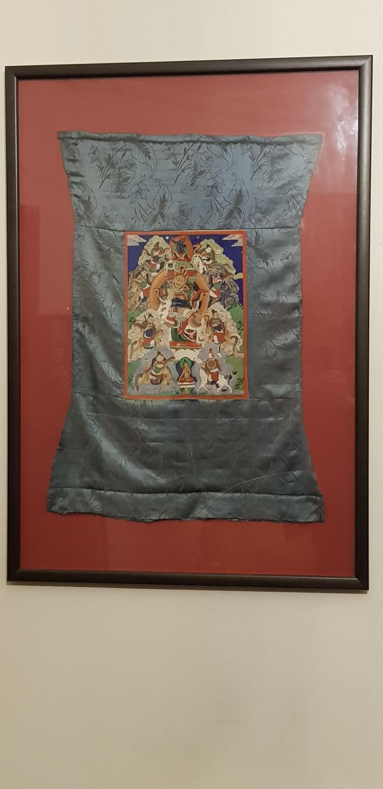 Pair Of Vintage Tibetan Thangka Paintings Framed photo Art